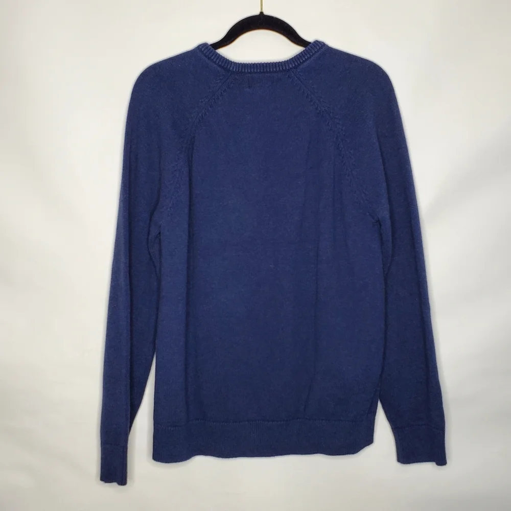 L.L. Bean‎ Cashmere Cotton Men's Sweater Size M Long Sleeve Navy Pullover Casual